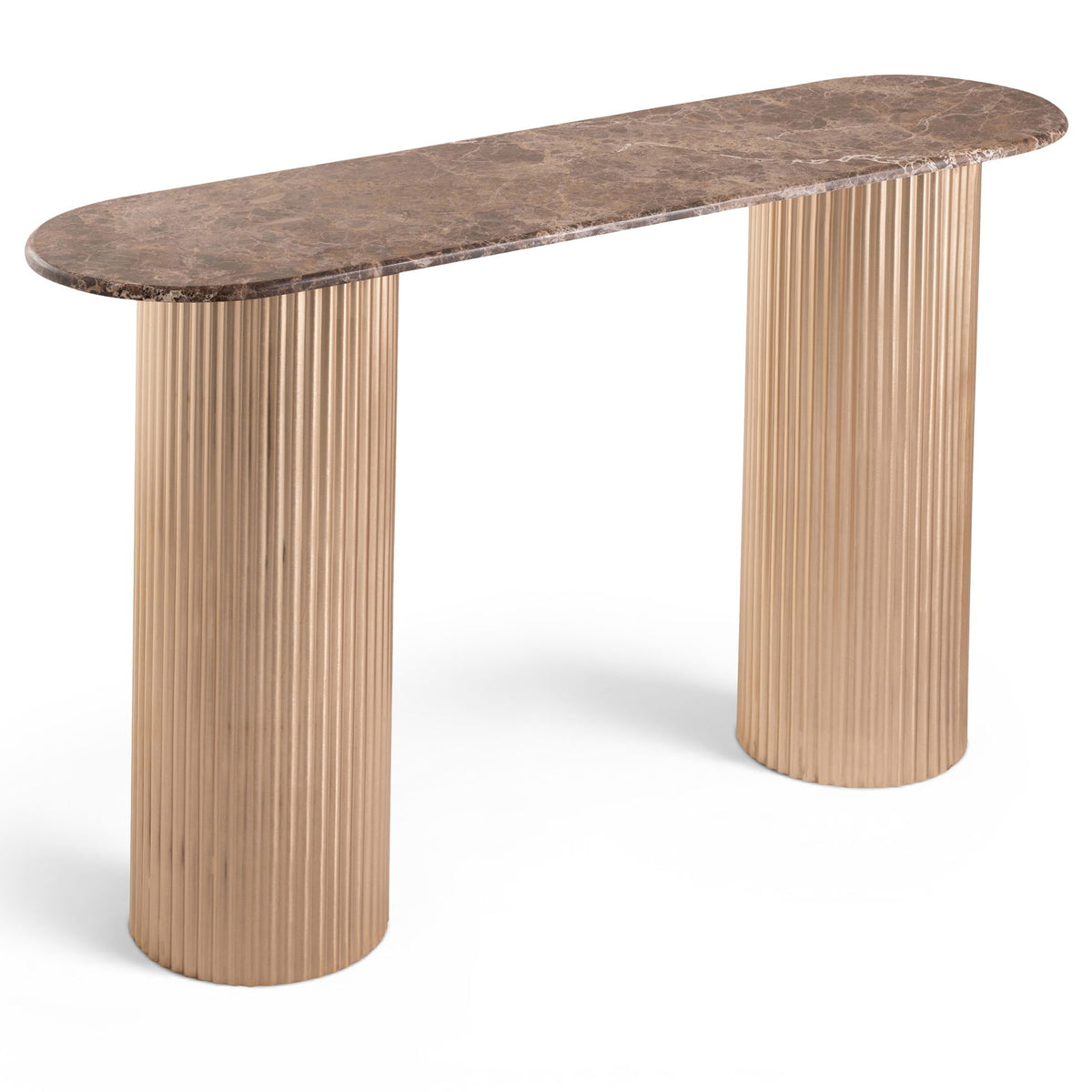Cindra - Genuine Marble Top And Iron Base Console Table