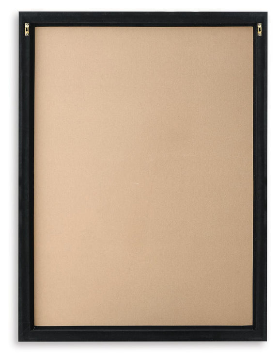 Framed wall art backing with beige insert and black frame