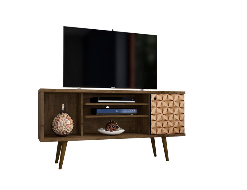 Manhattan Liberty - 53" TV Stand With Rustic Brown Frame