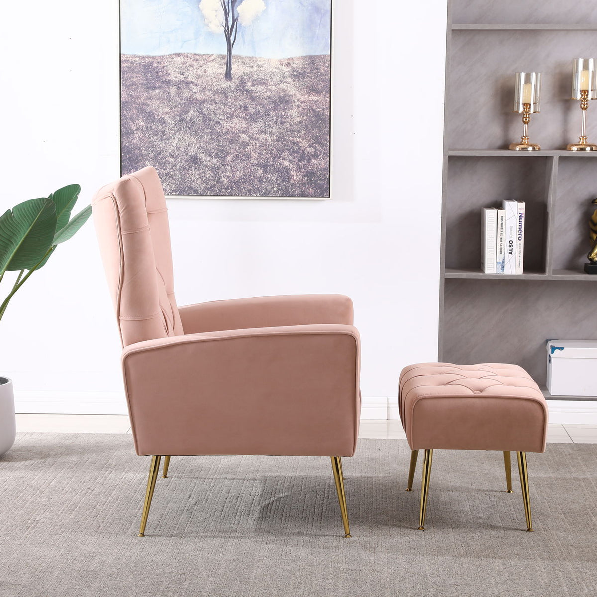 Accent Chair With Ottoman, Comfy Armchair For Living Room