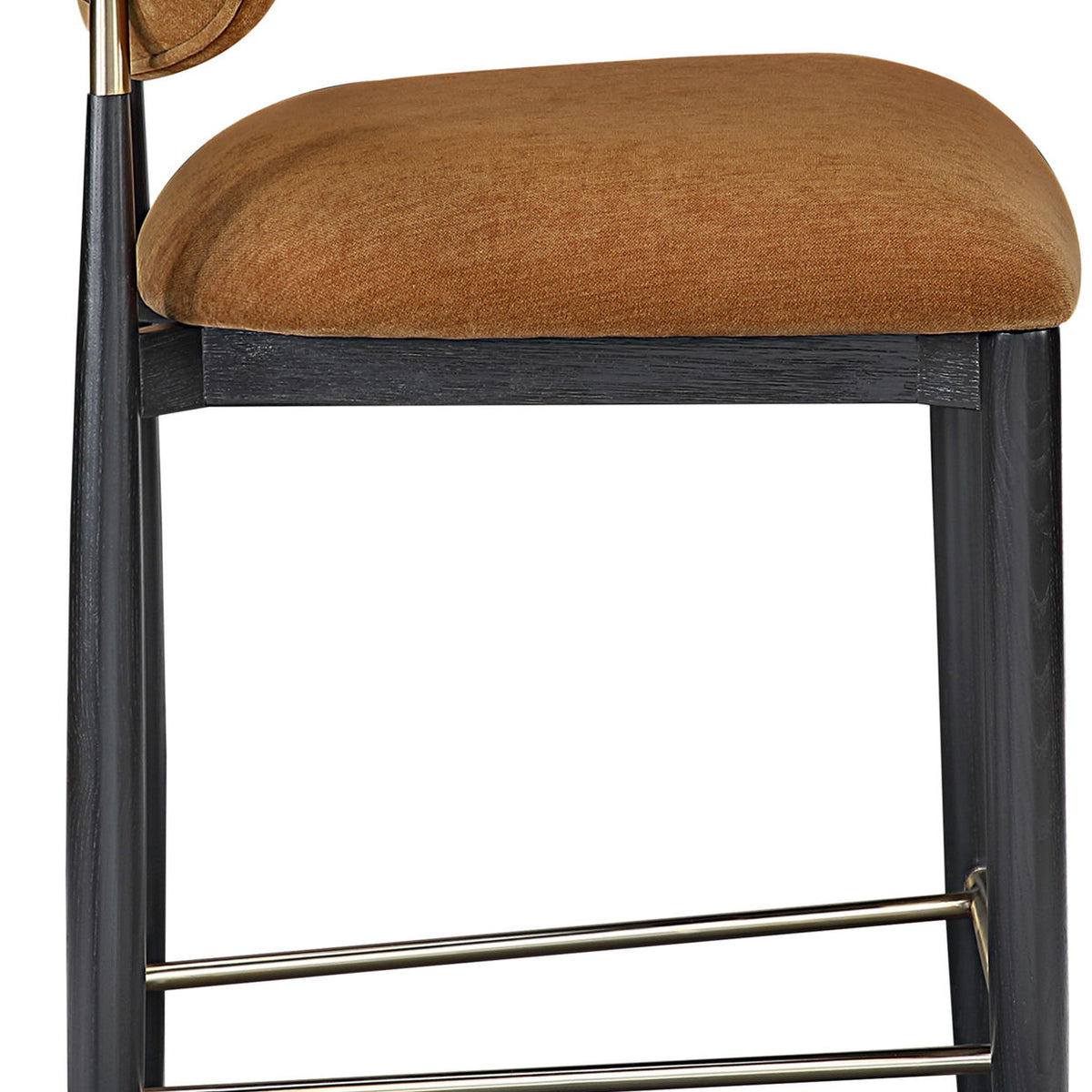 Riccio - Fabric Stool - Black Frame