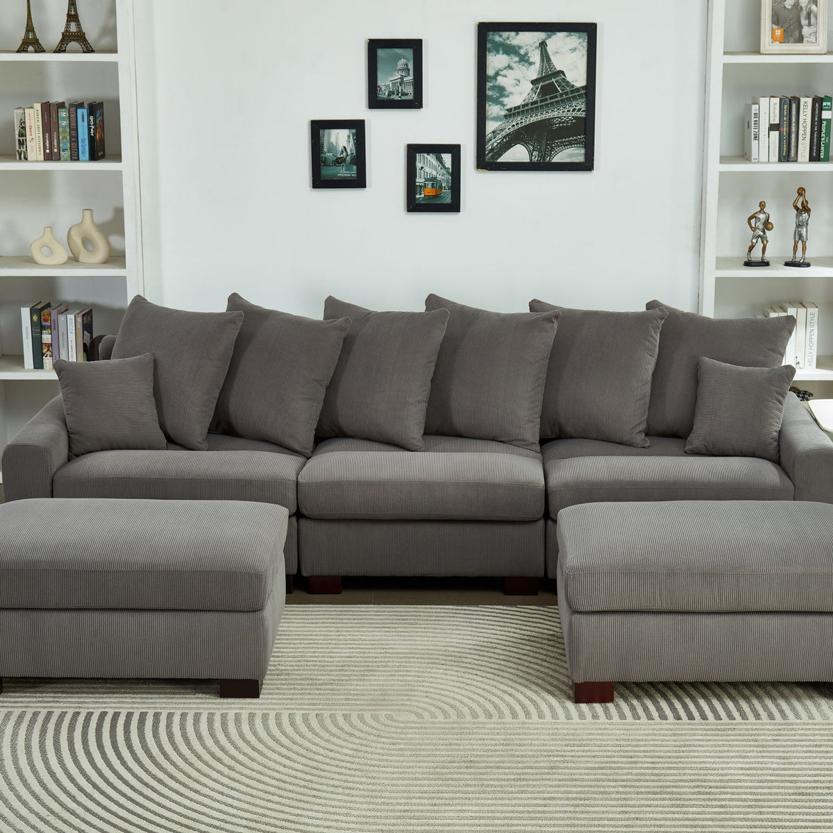 5 Seater Oversized Convertible L & U Shaped Couch