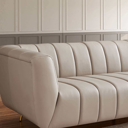 Lamattina - Genuine Italian Leather Channel Tufted Sofa