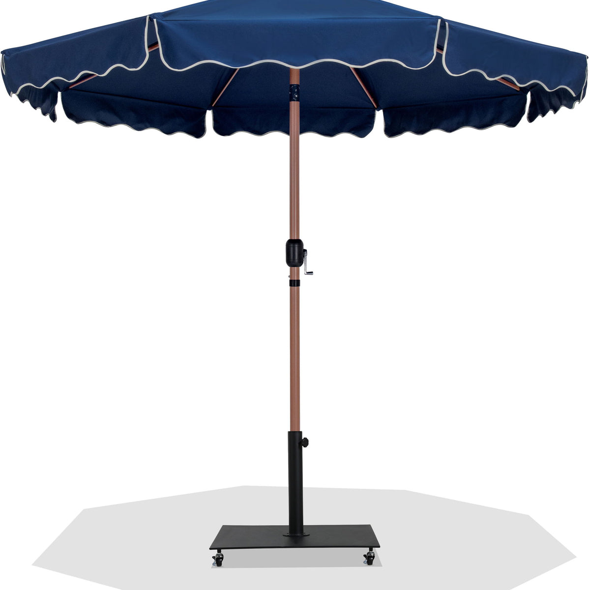 Amalfi - Aluminum Patio Umbrella - Black Base / Light Brown Pole