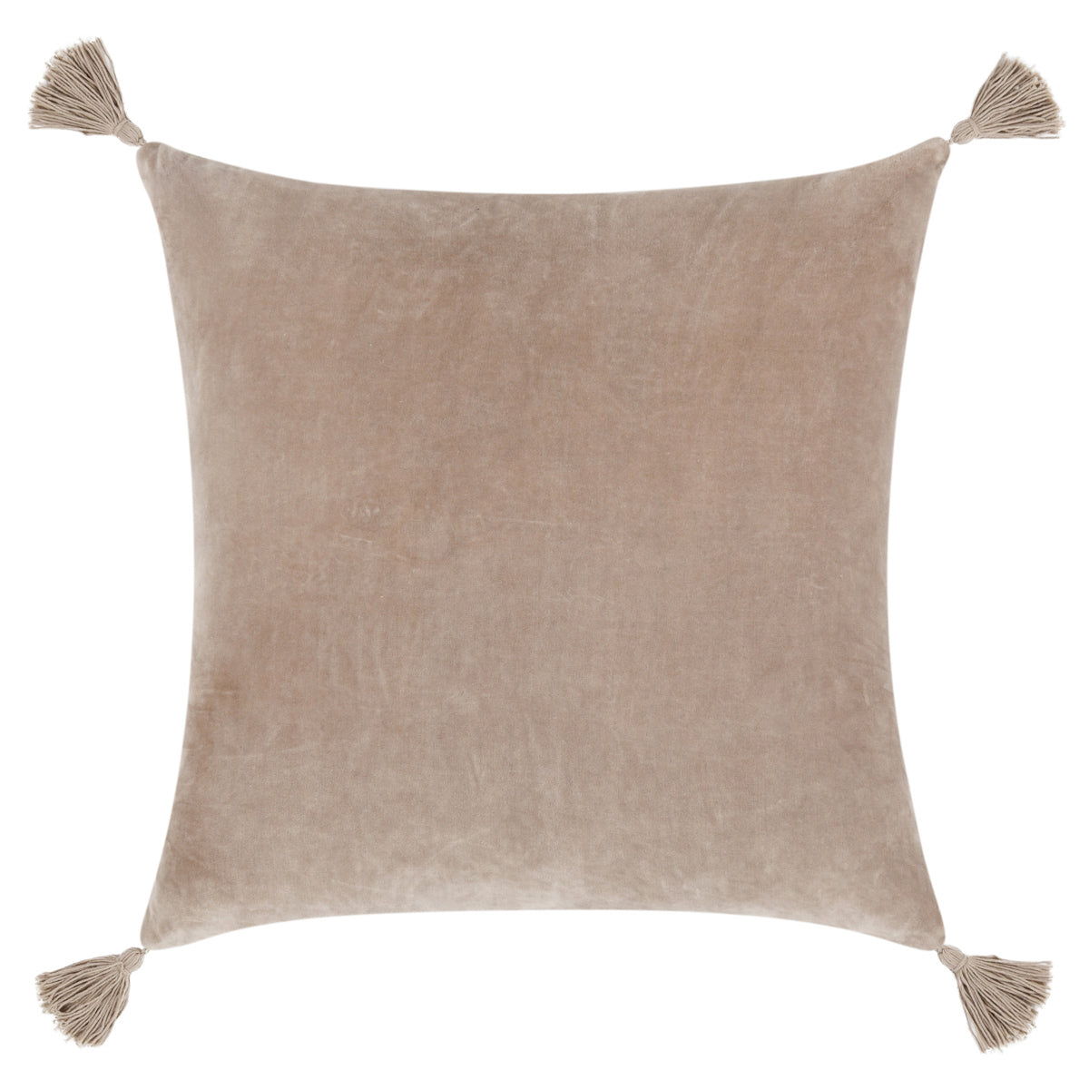 22" x 22" natural solid pillow with tassel corners