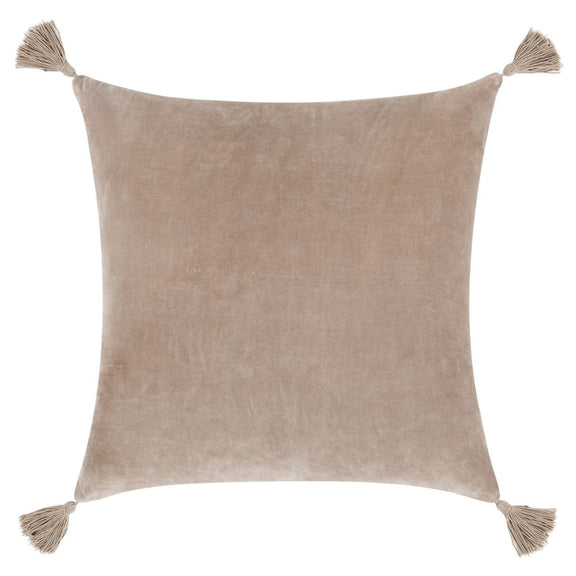 22" x 22" natural solid pillow with tassel corners