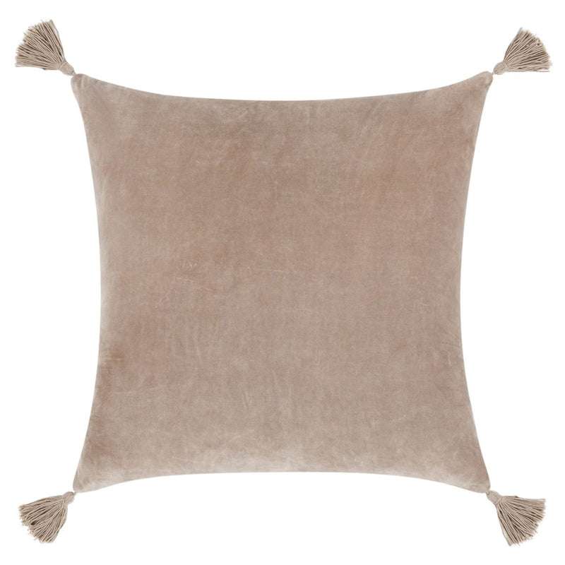 22" x 22" natural solid pillow with tassel corners