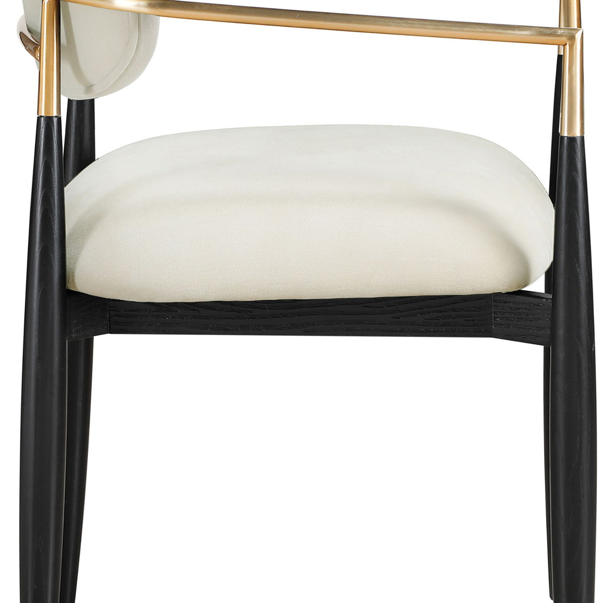 Riccio - Fabric Dining Arm Chair (Set of 2) - Black And Gold Frame
