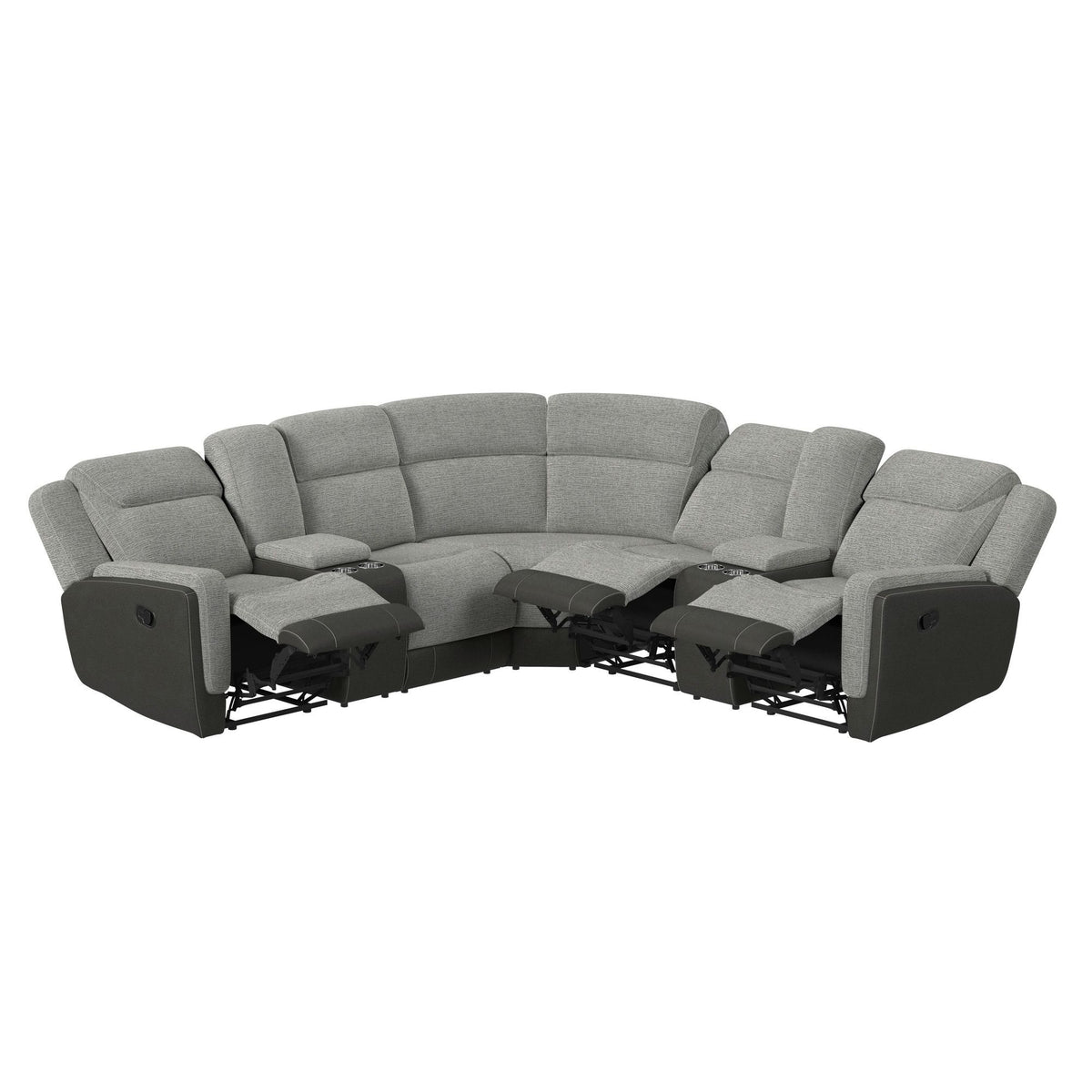 Hornet - 3 Piece Motion Sectional Set With Console And 2 Recliners