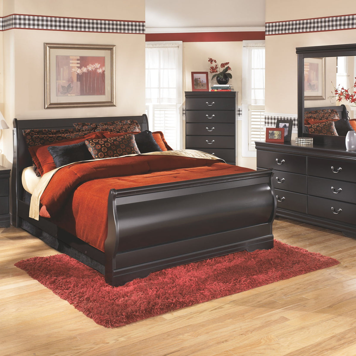 Huey Vineyard - Two Drawer Night Stand - Black