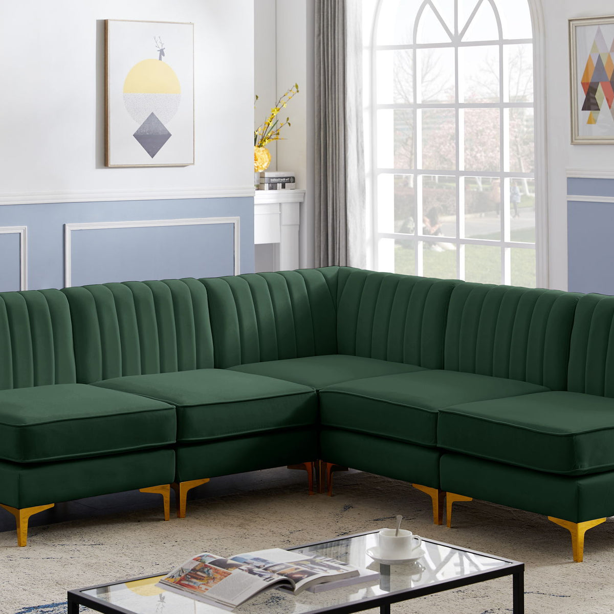 Alina - 5 Piece Armless Sectional