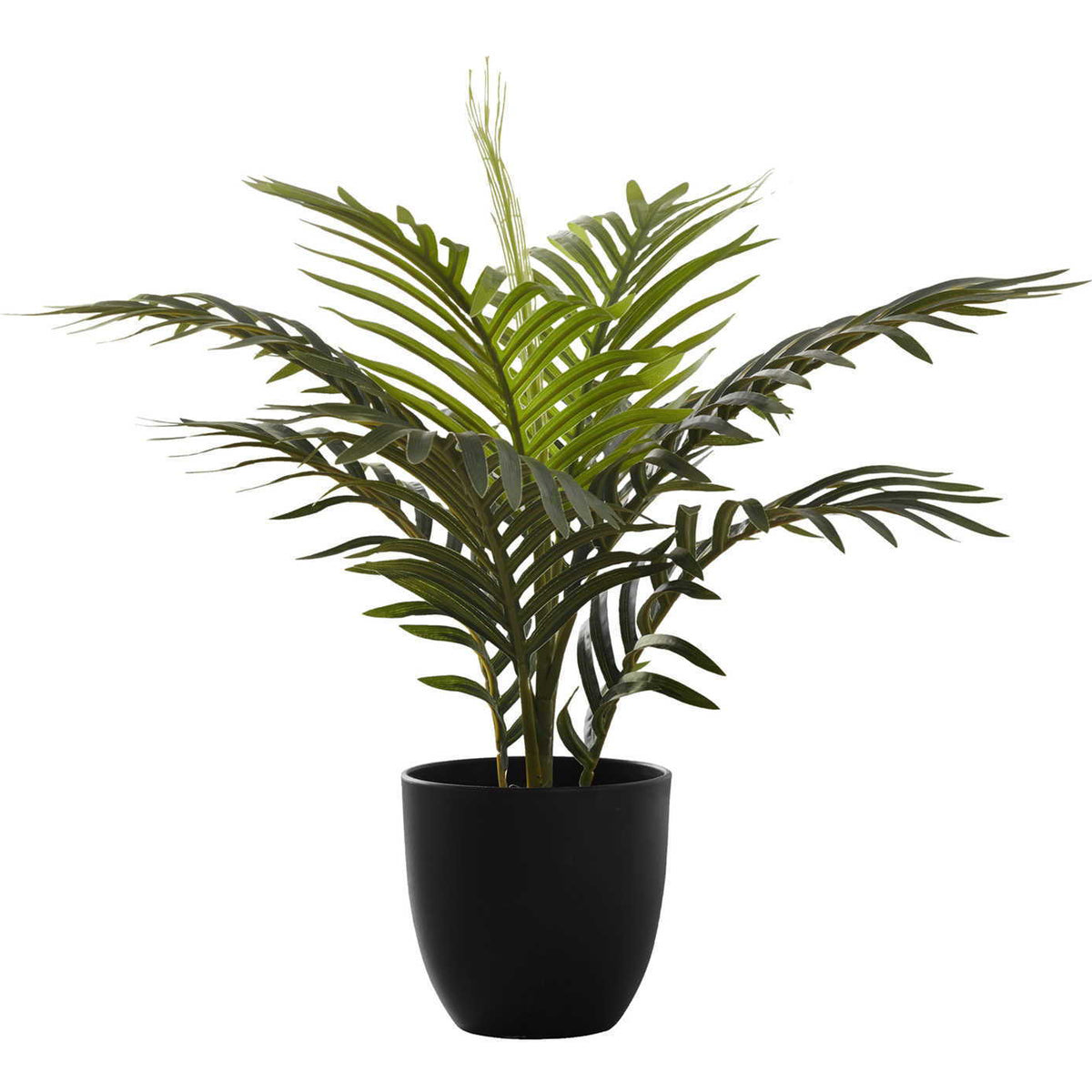 20" Tall, Artificial Plant, Palm, Indoor, Faux, Fake, Table, Greenery, Potted, Real Touch, Decorative - Green / Black