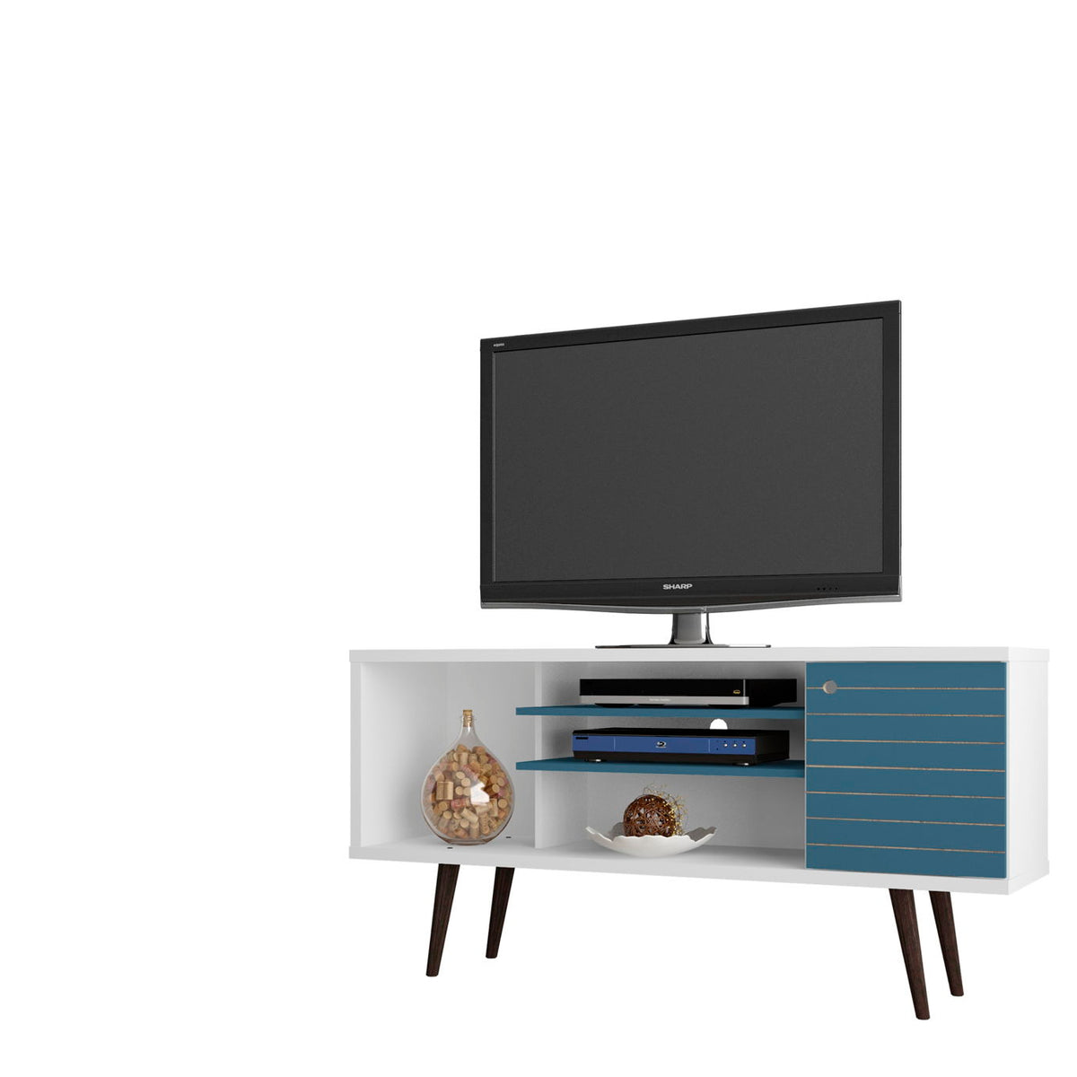 Manhattan Liberty - 53" TV Stand With White Frame