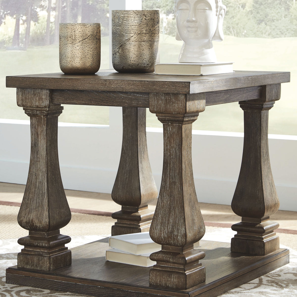 Johnelle - Rectangular End Table - Gray