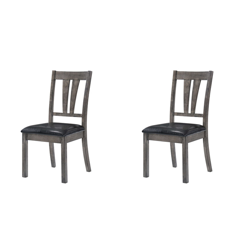 Nathan - Fan Back Chair With PU Seat (Set of 2) - Gray Oak