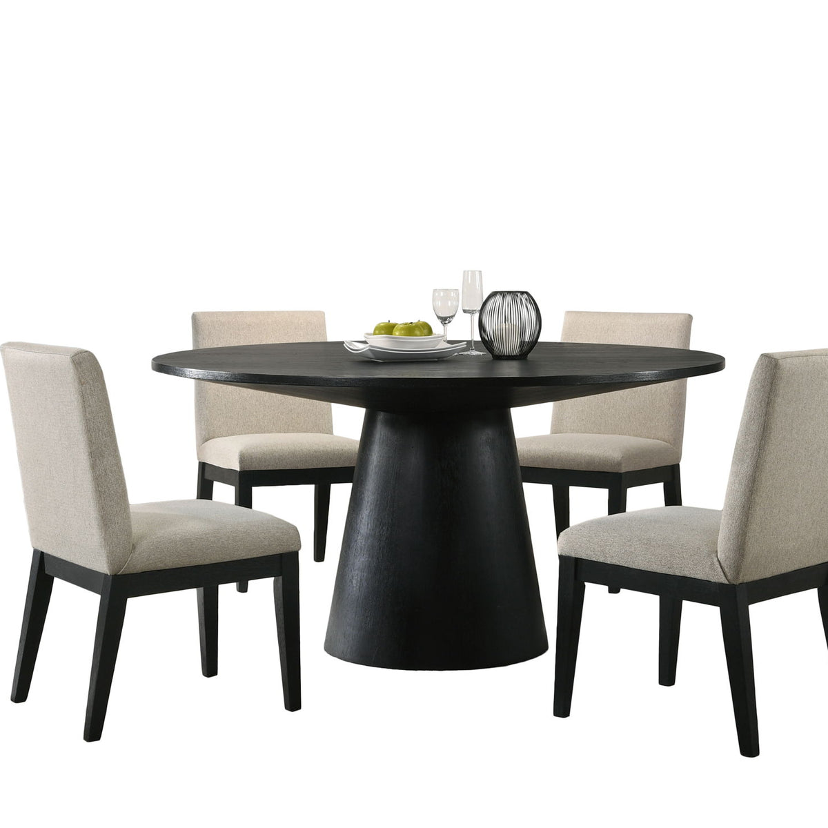 Jasper - Wide Contemporary Round Dining Table Set