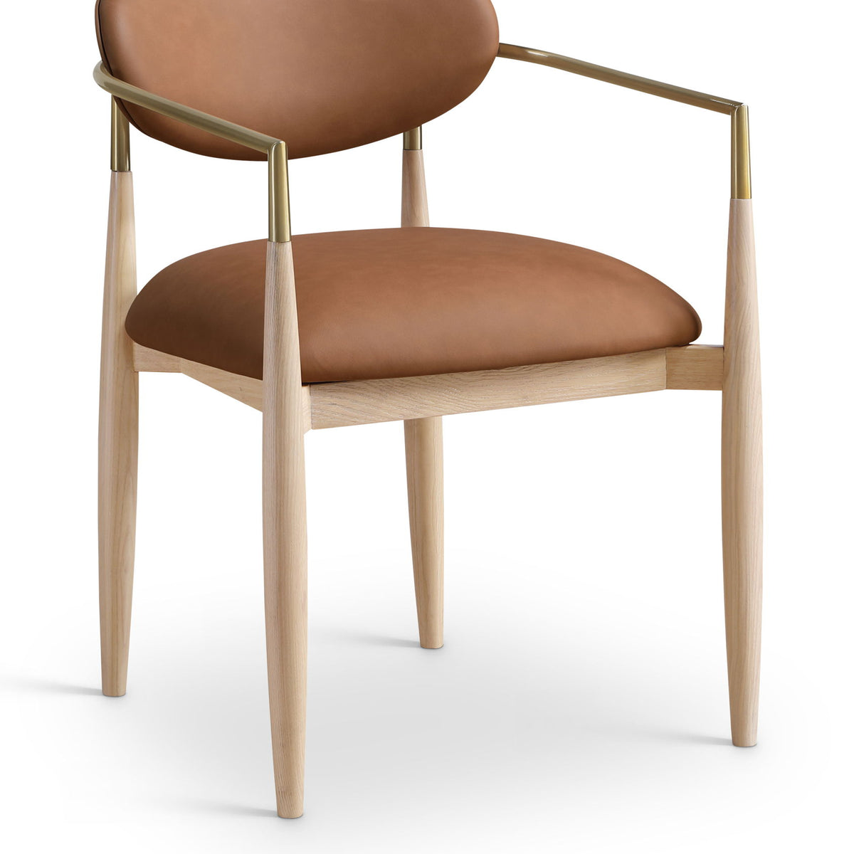 Riccio - Dining Arm Chair (Set of 2) - Natural And Gold Frame