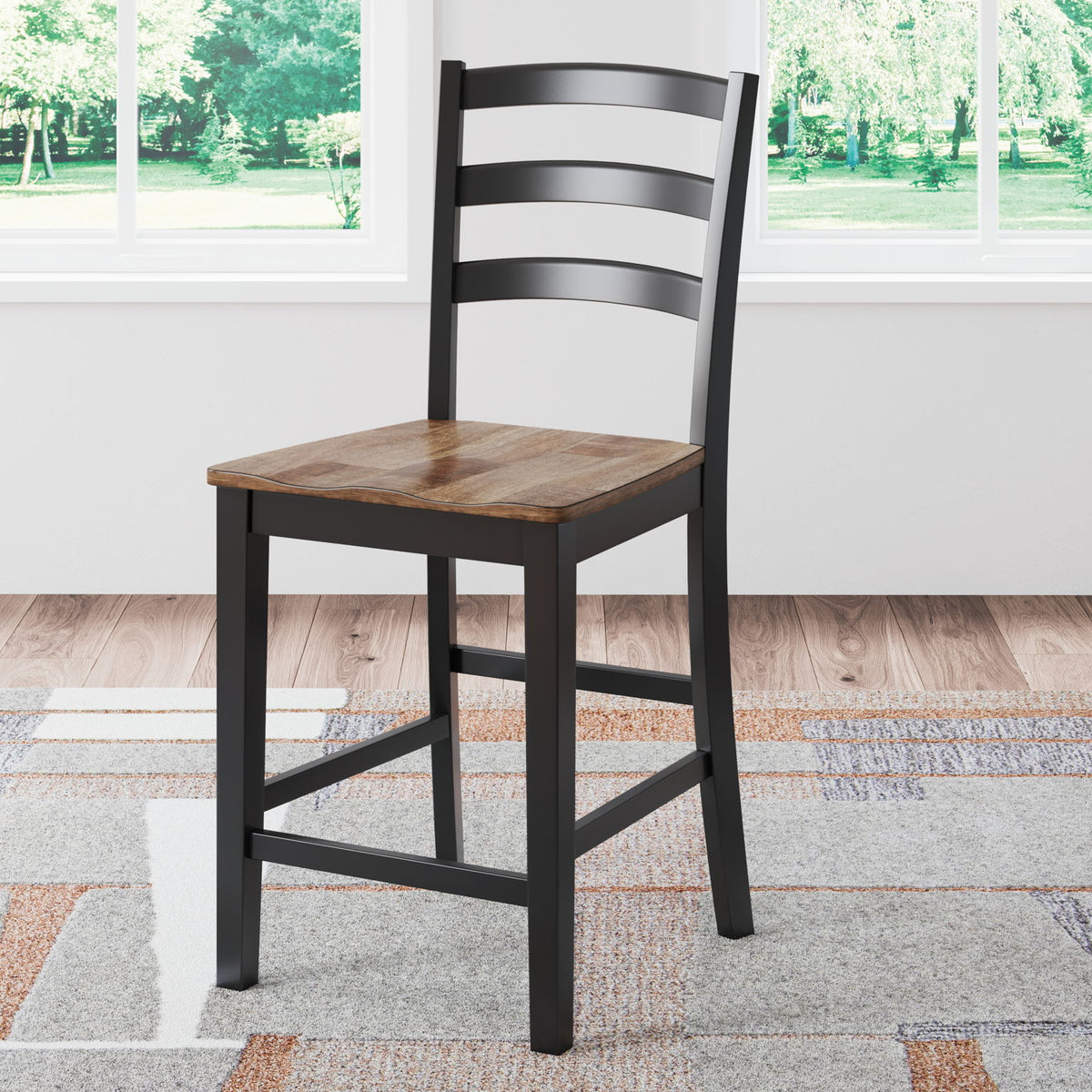 Wildenauer - Barstool (Set of 2) - Brown / Black
