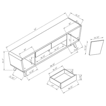 Alvin - 2 Door Engineered Wood TV Stand - Dark Walnut