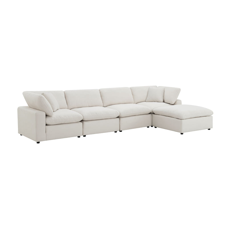 Cloud 9 - Modular 5 Piece Living Room Set With Ottoman - Garrison Cotton