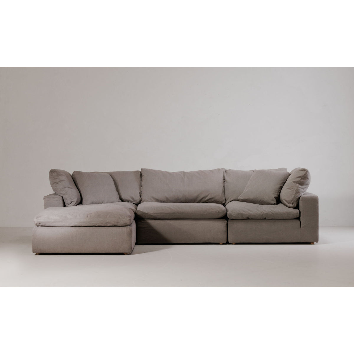 Clay - Livesmart Fabric Lounge Modular Sectional - Light Gray