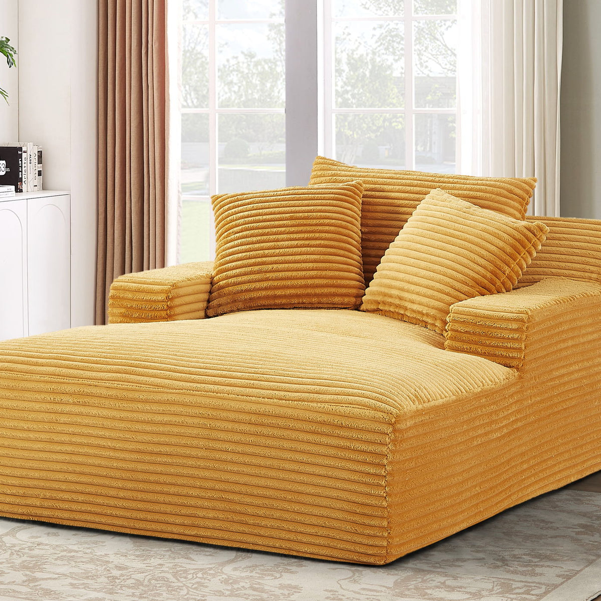 Cloudline - Oversized Chaise Lounge, Modern Comfy Couch With Full Foam Cushioning, Cozy Sleeper Sofabed