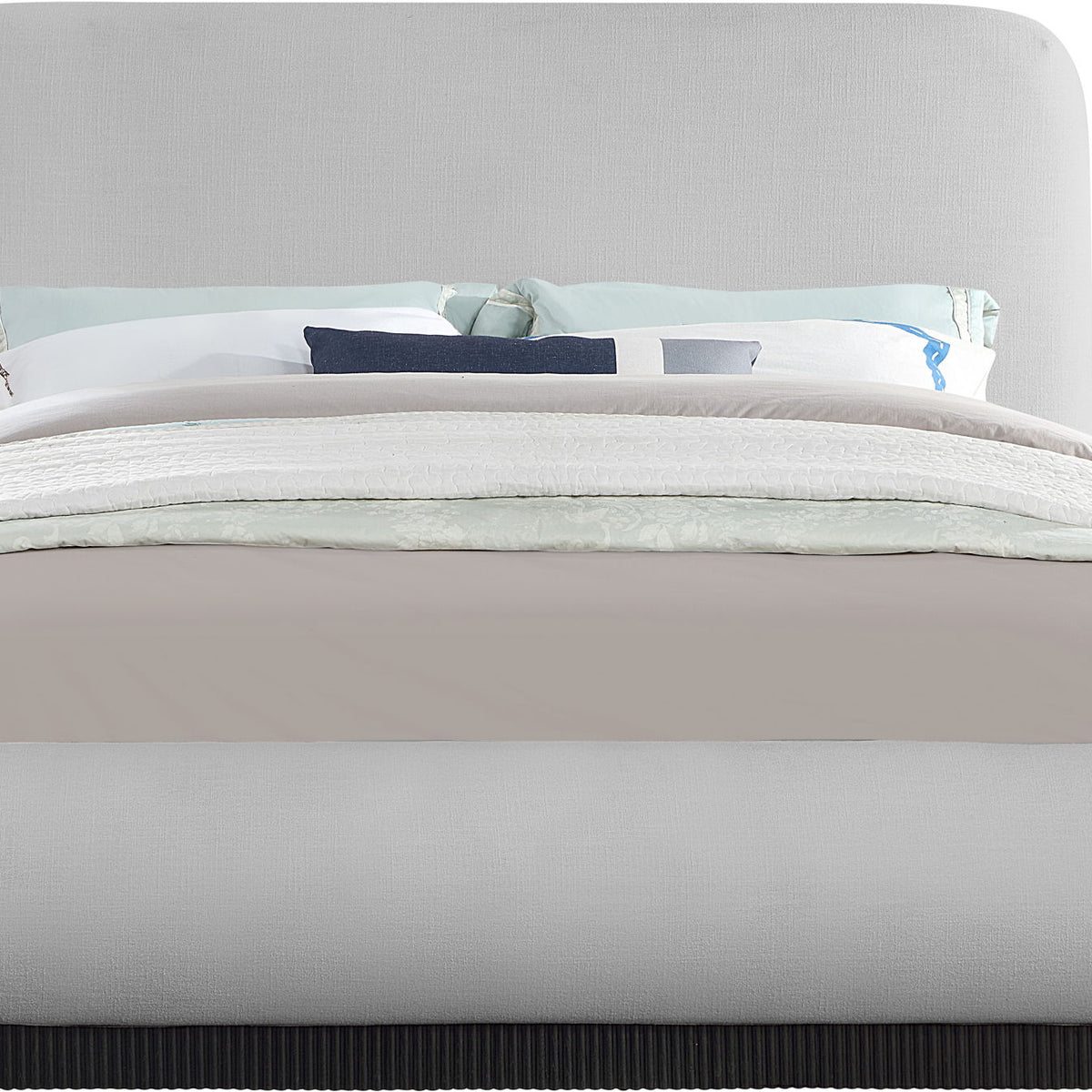 Rigby - Linen Bed With Black Base