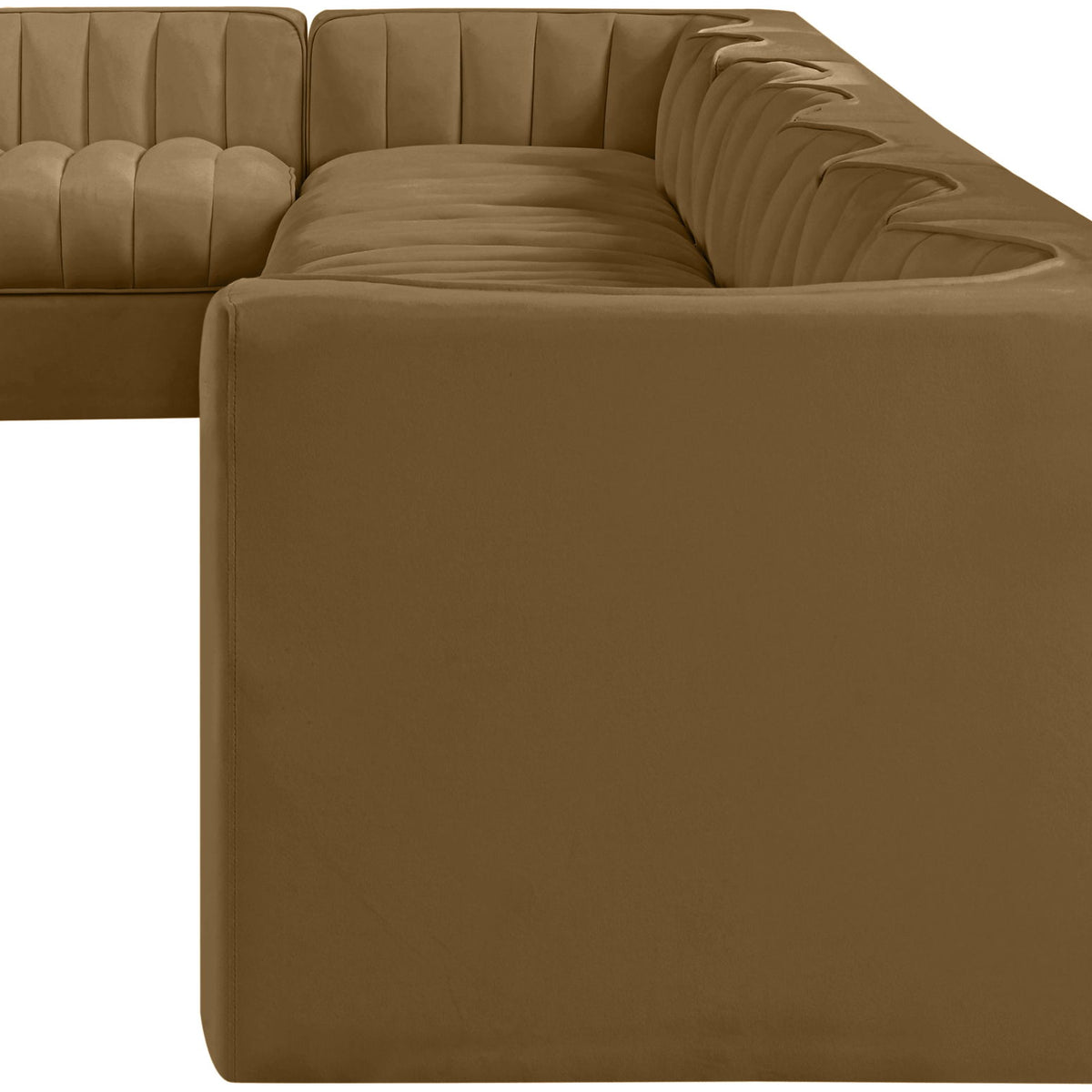 Rummi - Velvet Performance Fabric Upholstered 8 Piece Modular Sectional, L-Shaped (Right)