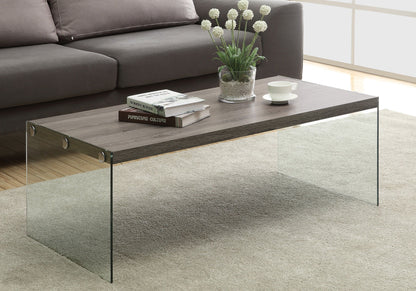 Coffee Table Rectangular For Living Room Clear Tempered Glass