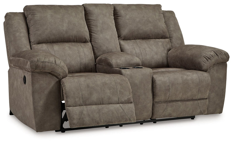 Laresview - Dbl Reclining Loveseat with Console - Fossil