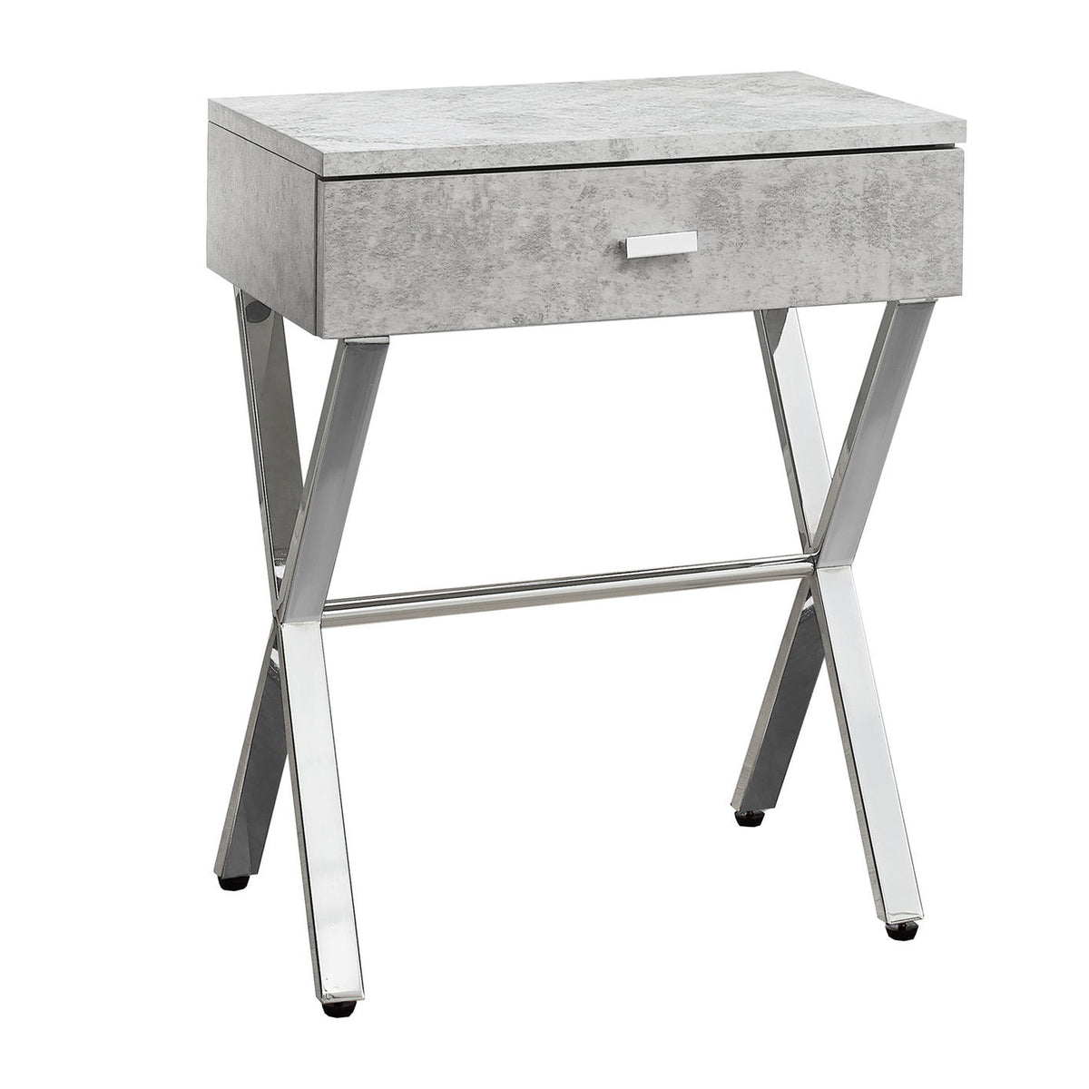 Accent Side X Table, Storage Drawer, Contemporary & Modern