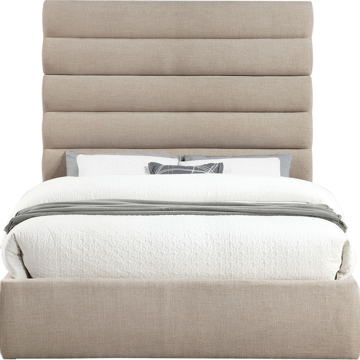 Adam - Linen Fabric Bed With 70.5" Headboard