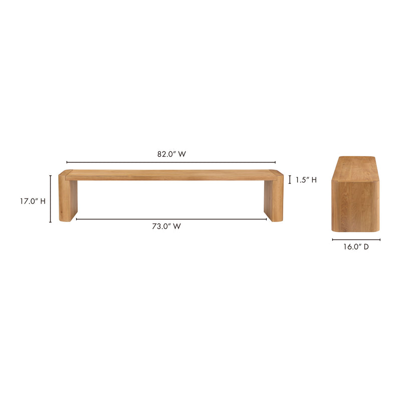 Post - Large Dining Bench - Natural