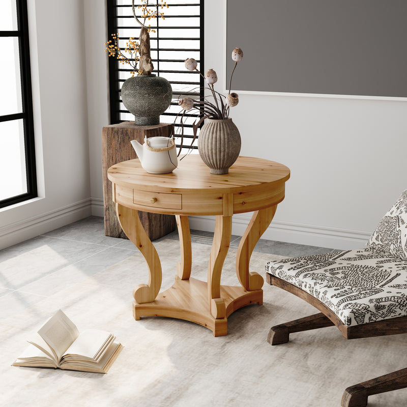Round Coffee Table Wood Veneer