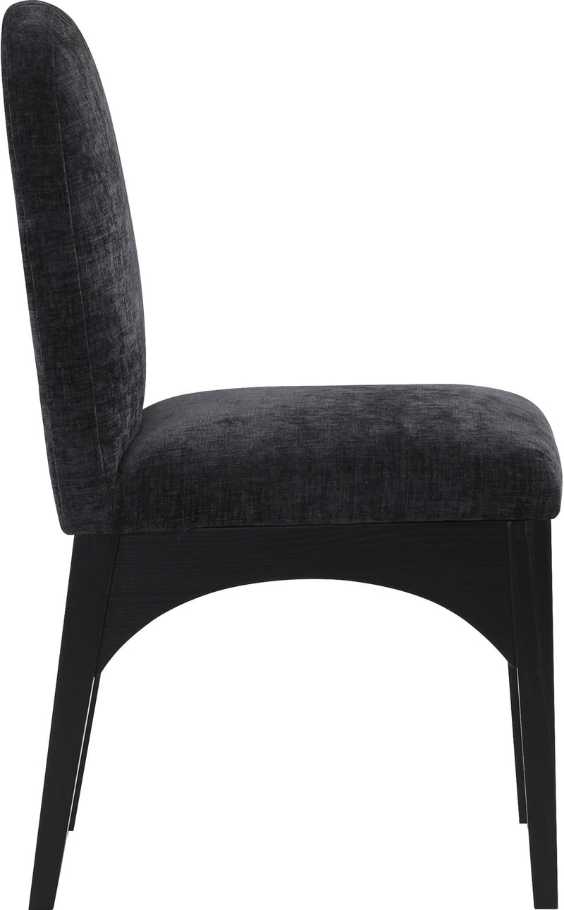 Waldorf - Chenille Dining Side Chair With Black Legs