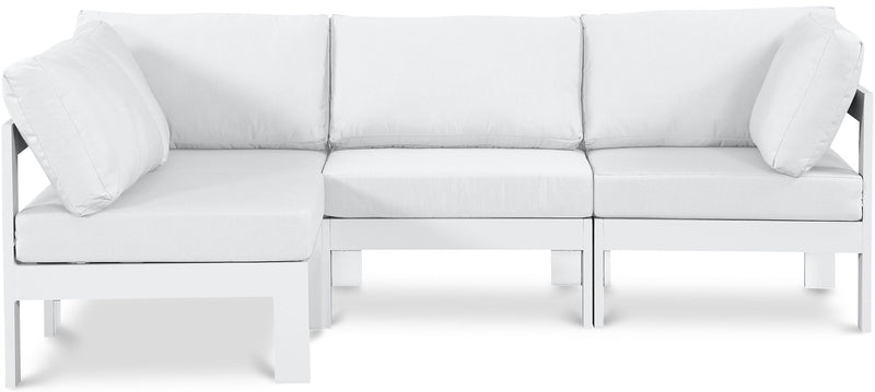 Nizuc - Outdoor Patio 4 Piece Modular Sectional With White Frame
