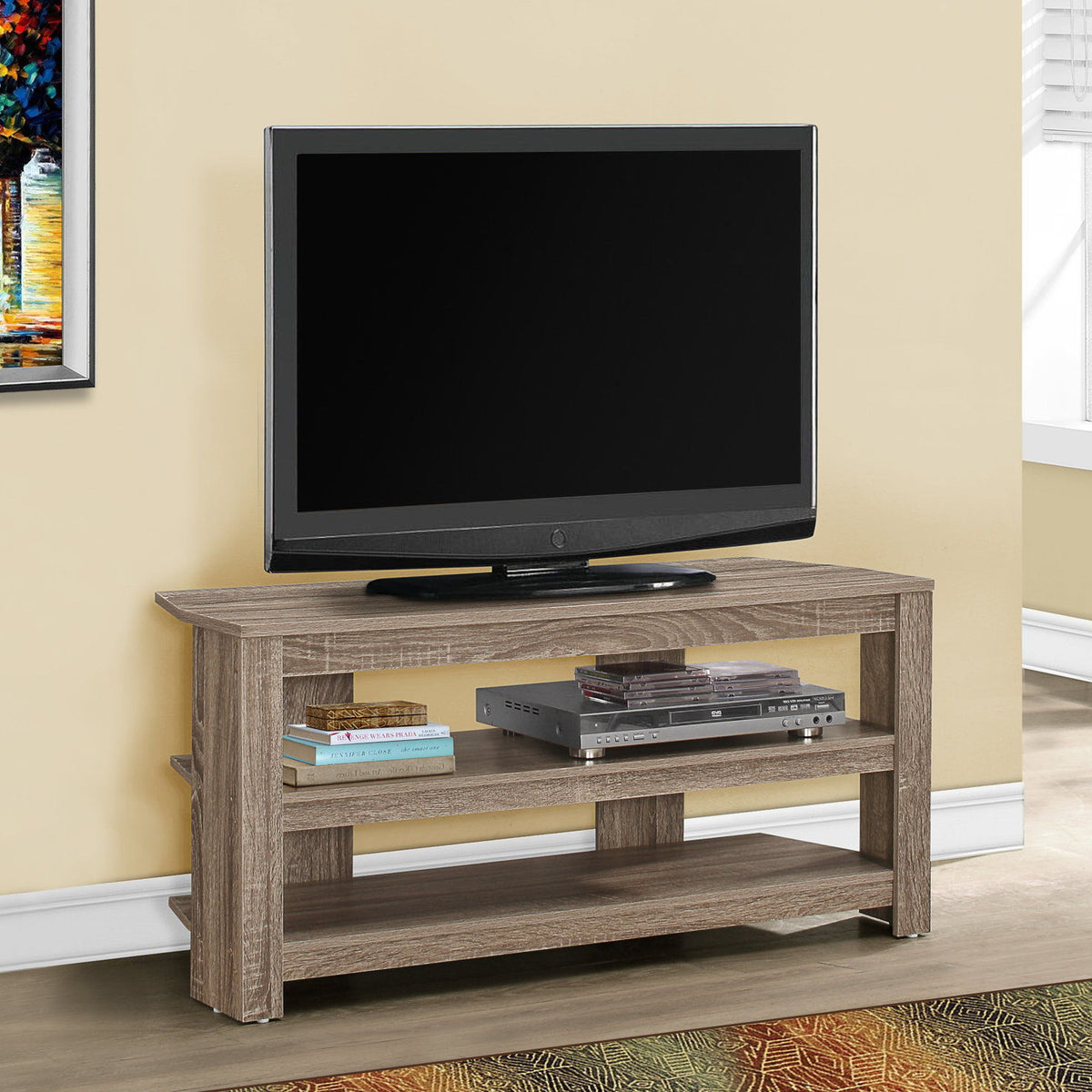 TV Stand, Console, Media Entertainment Center, 3 Storage Shelves
