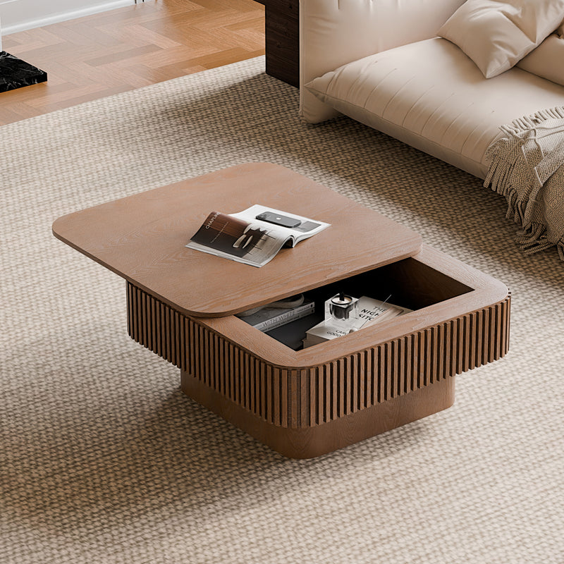 Coffee Table Wood Veneer Walnut 31.5-inch