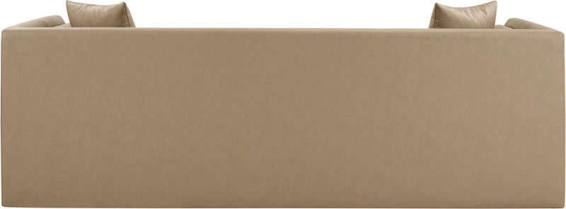 Everett - Vegan Leather 88.5" Upholstered Sofa - Tan