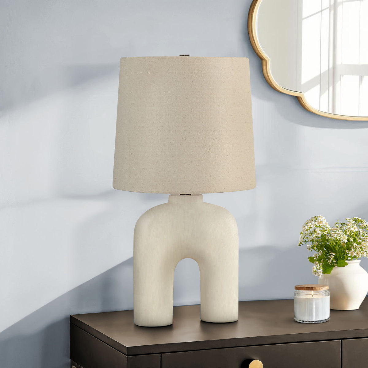 Lighting, Table Lamp, Resin, Modern - Cream