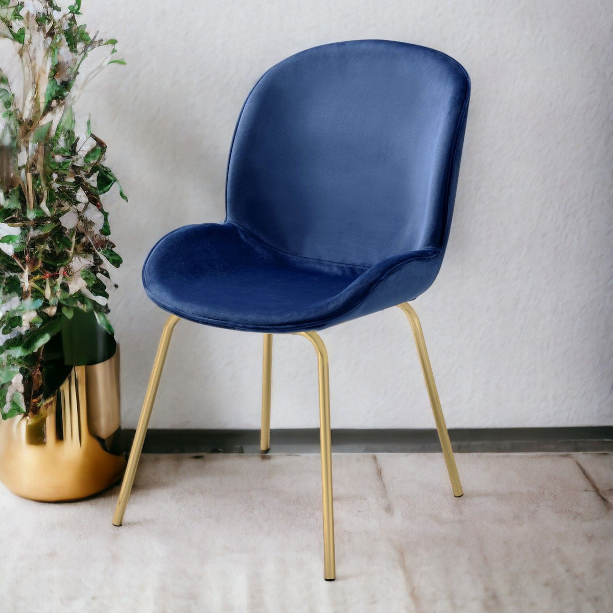 Chuchip - Side Chair (Set of 2) - Blue / Gold