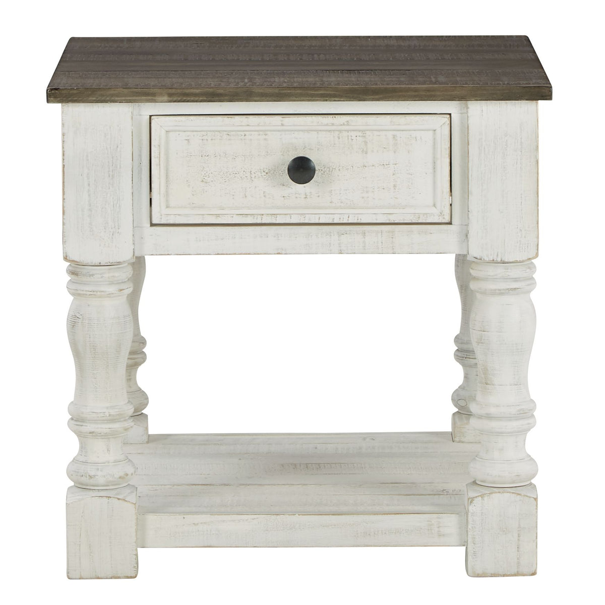 Havalance - Square End Table - White / Gray