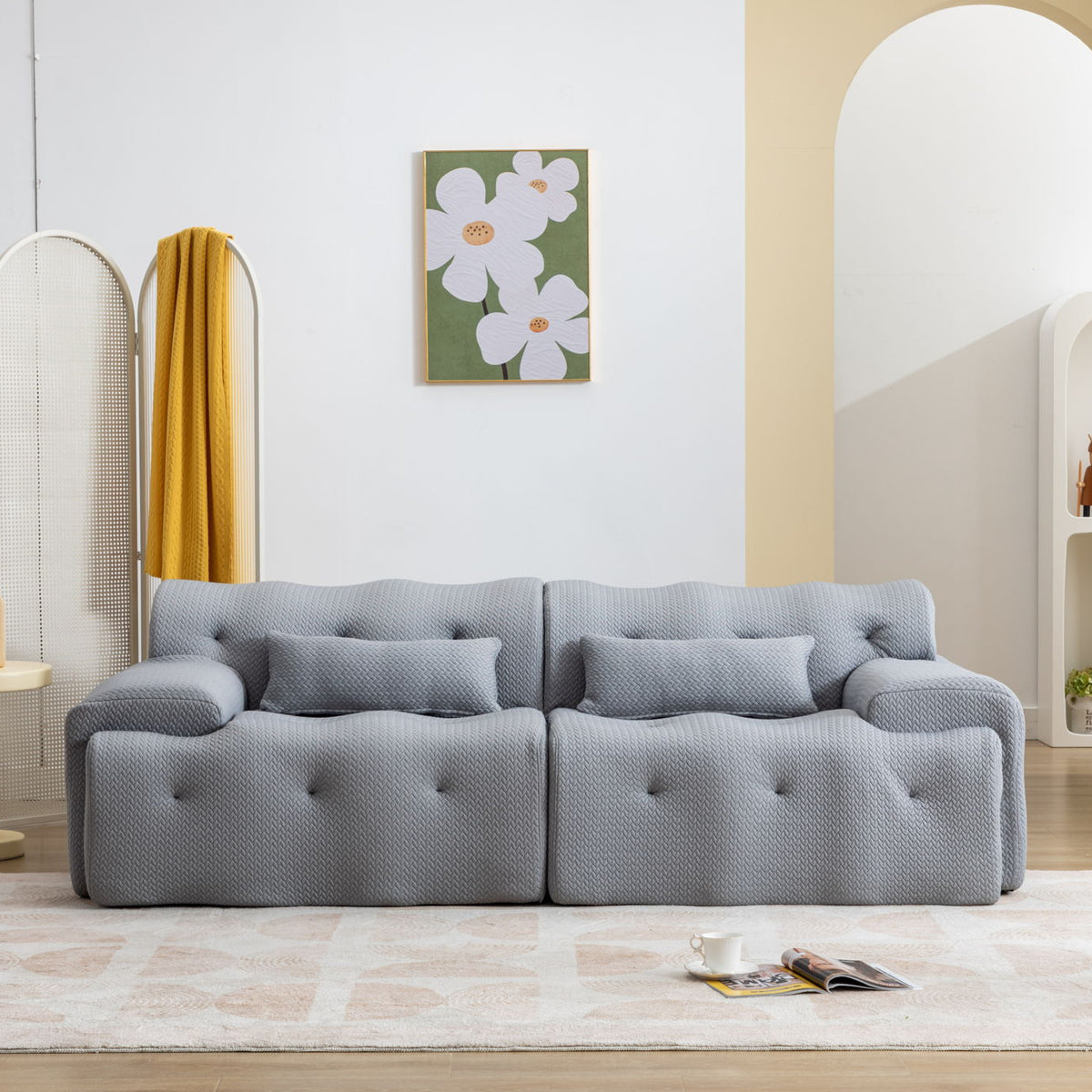 Large Size 2 Seater Sofa, Pure Foam Comfy Sofa Couch, Modern Lounge Sofa For Living Room, Apartment