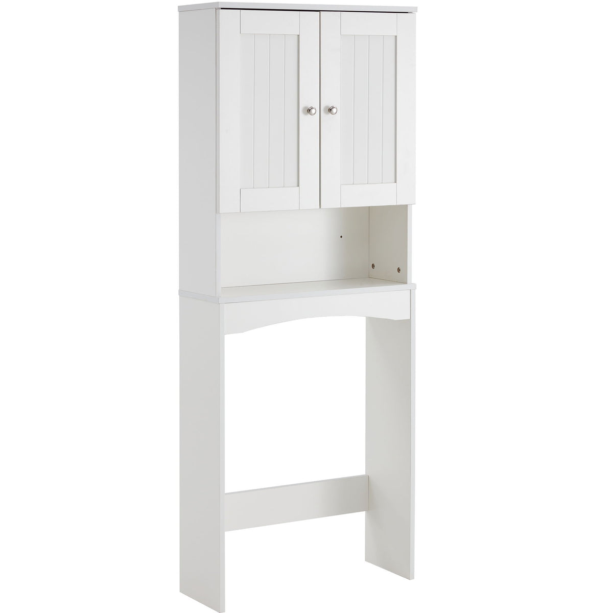Home Bathroom Shelf Over-The-Toilet, Bathroom Spacesaver, Bathroom Storage Cabinet Organizer - White