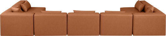 Cube - 7 Piece Modular U-Shaped Sectional - Cognac
