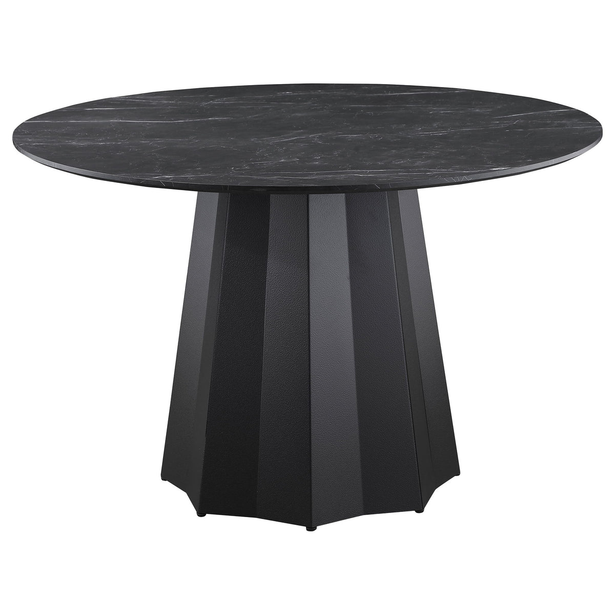 Dorgan - 5 Piece Round Dining Set - Black