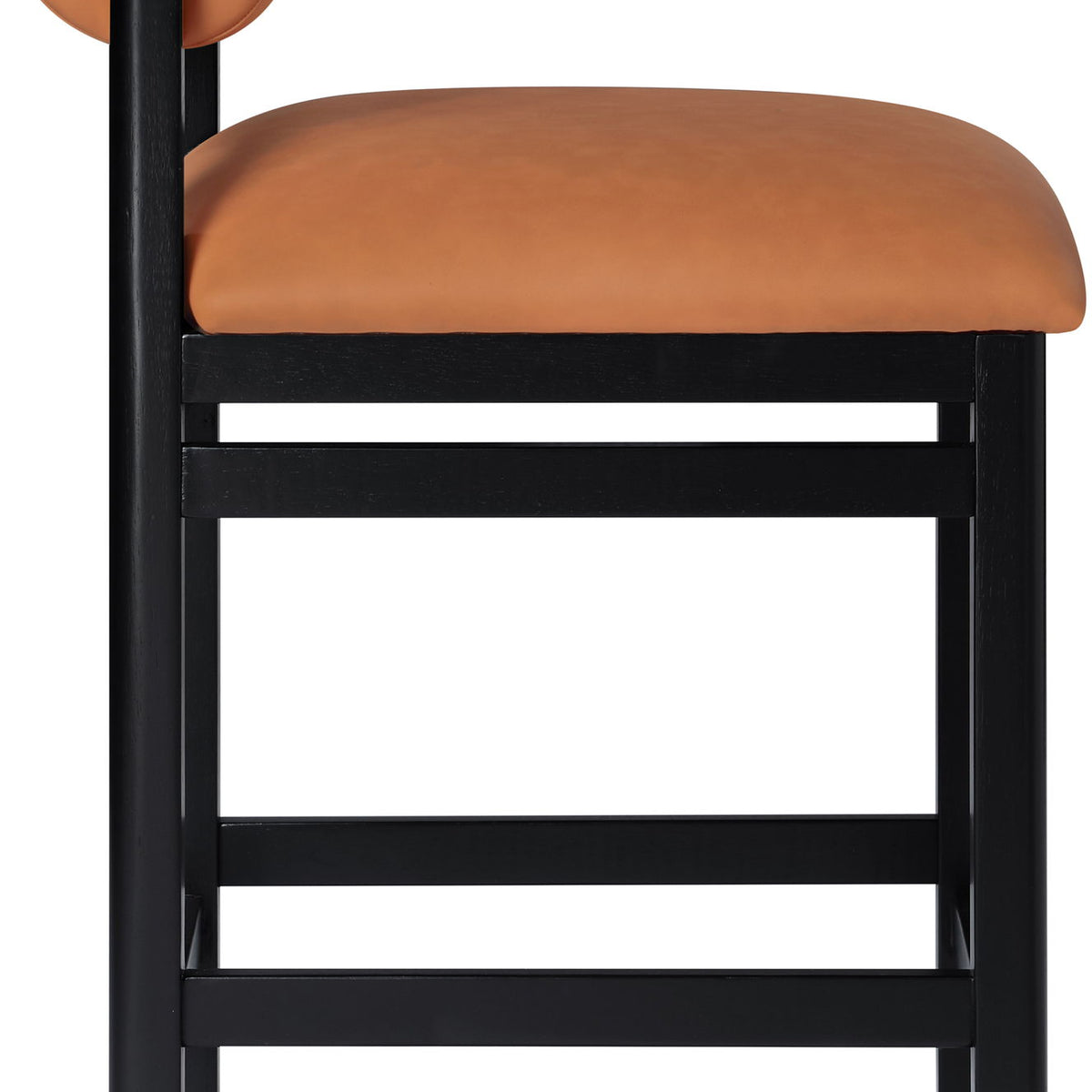 Roundhill - Faux Leather Counter Stool - Black Frame