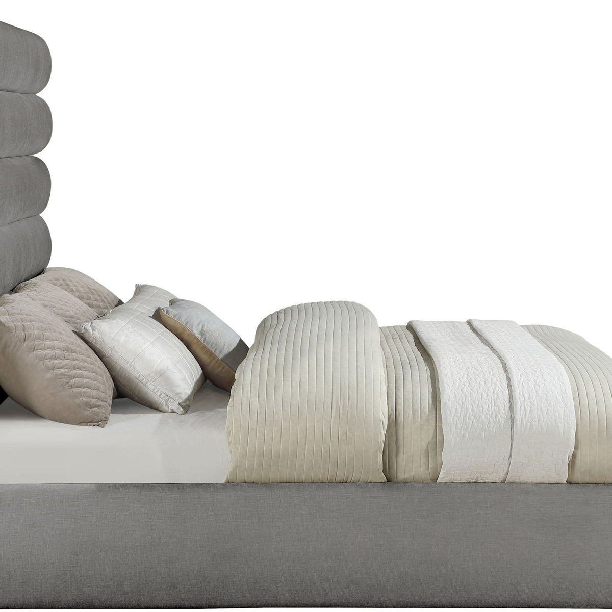 Adam - Chenille Fabric Bed With 70.5" Headboard