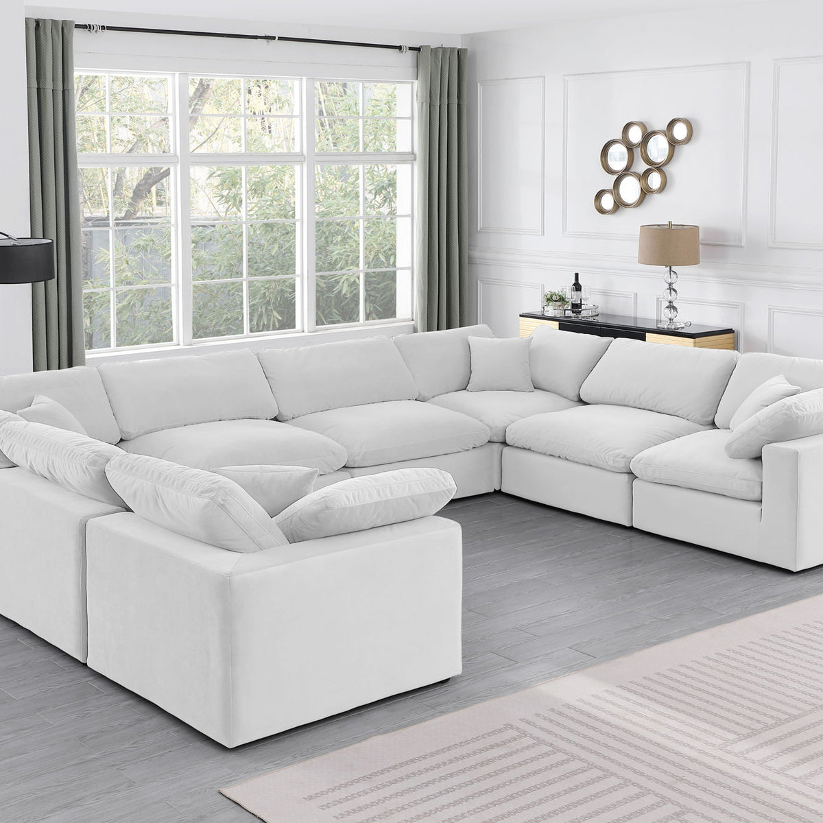 Comfy - 8 Piece Velvet Modular Sectional