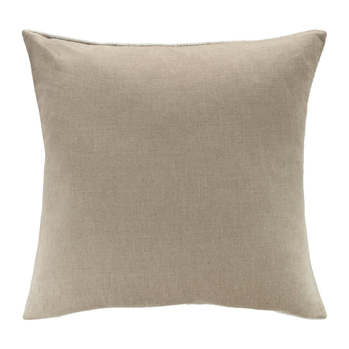 Ivory textured woven rectangular pillow with smooth, even weave